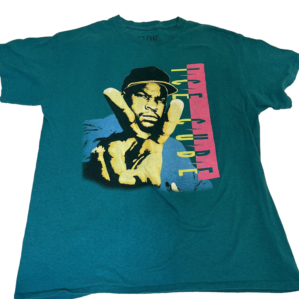 Ice Cube Graphic T Shirt Mens Large Green Hip Hop Streetwear